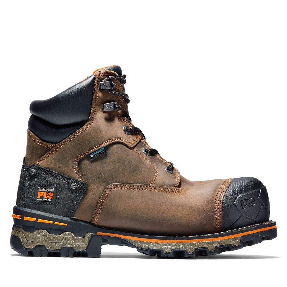 Botas de Trabajo Masculino - Timberland Pro® Boondock 6" Comp Toe - EQNAU5238 - Marrom/Pretas
